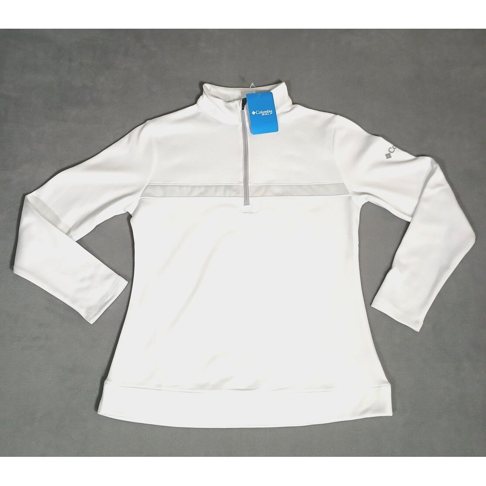 Columbia Golf Womens Omni Wick Play‎ Through Pullover  1/4 Zip White Size M NEW